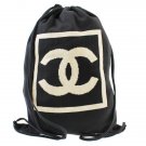 Authentic Chanel CC Backpack Canvas cotton Black