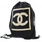 Authentic Chanel CC Backpack Canvas cotton Black