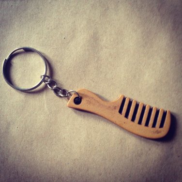 Wooden Beard Comb Keyring