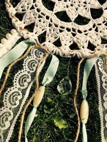 *Blue Pearl* Doily Daydream Dreamcatcher