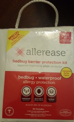 AllerEase Bed Bug Barrier Protection Kit XL Twin -- Zippered Mattress and Pillow