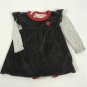 Burt’s Bees Baby 2 Piece Dress Outfit 0-3 Months Organic Cotton Dark Gray Red nw