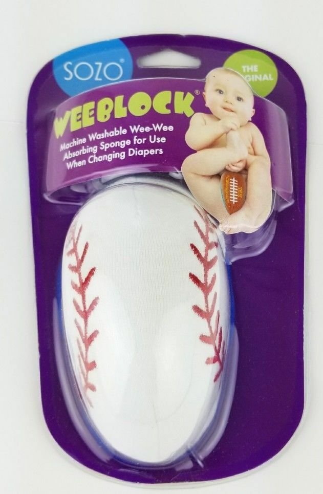 Sozo Weeblock, Baseball Absorbing Sponge for Diaper Changing Time BASEBALL