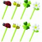 Torune Lunch Decoration Bento Accessory 3D Food Pick Honey Bee Clover Flower 8pc