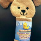 NEW Baby Bath Time Animal Washcloth Microfiber Hand Towel Brown Dog