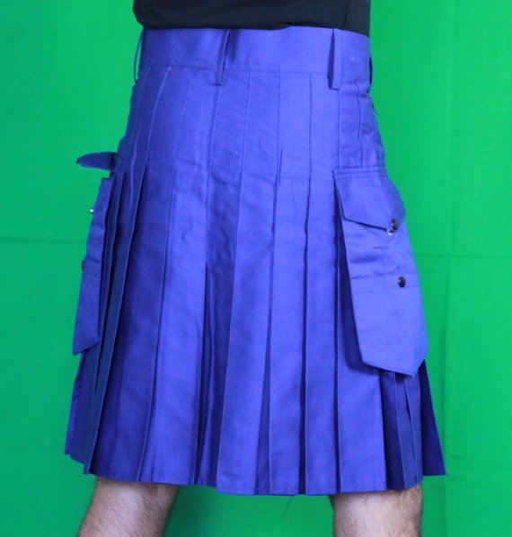 Custom made BLue Utility Fabric Kilt, Utility Kilt