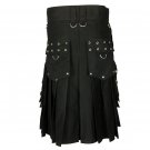 Custom made Black Utility Fabric Kilt, Utility Kilt