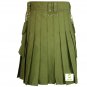 Custom made Olive Green Detachable pocket, Utility Fabric Kilt