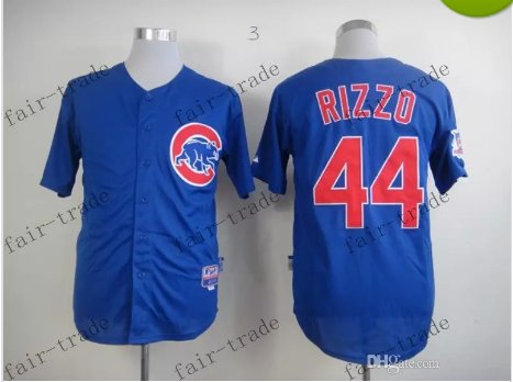 44 Anthony Rizzo Baseball Jersey Rugby Jerseys Embroidery logos Blue 1