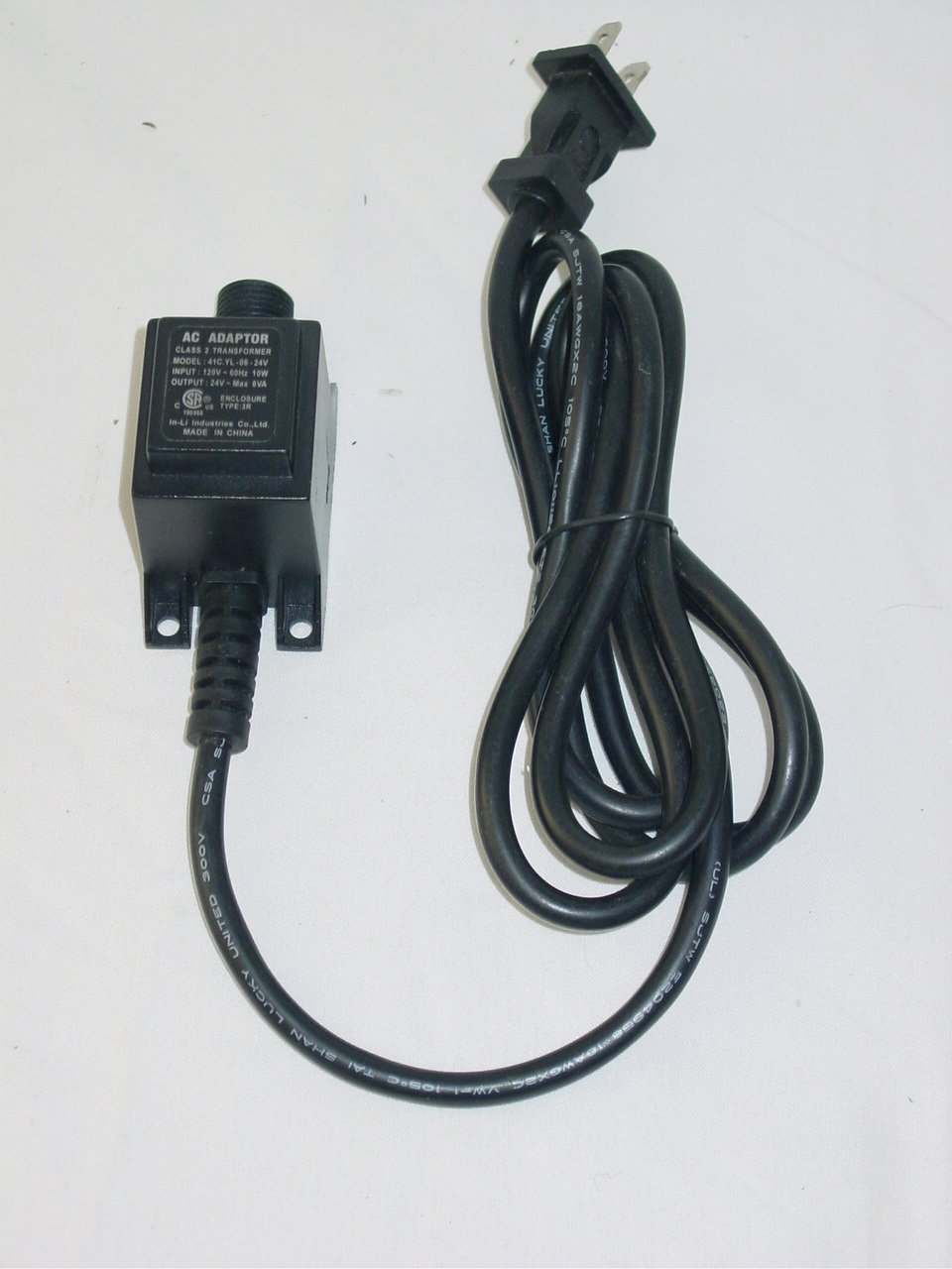 In Li Industries 41C YL 06 24V no cord AC Adapter 24V 6VA