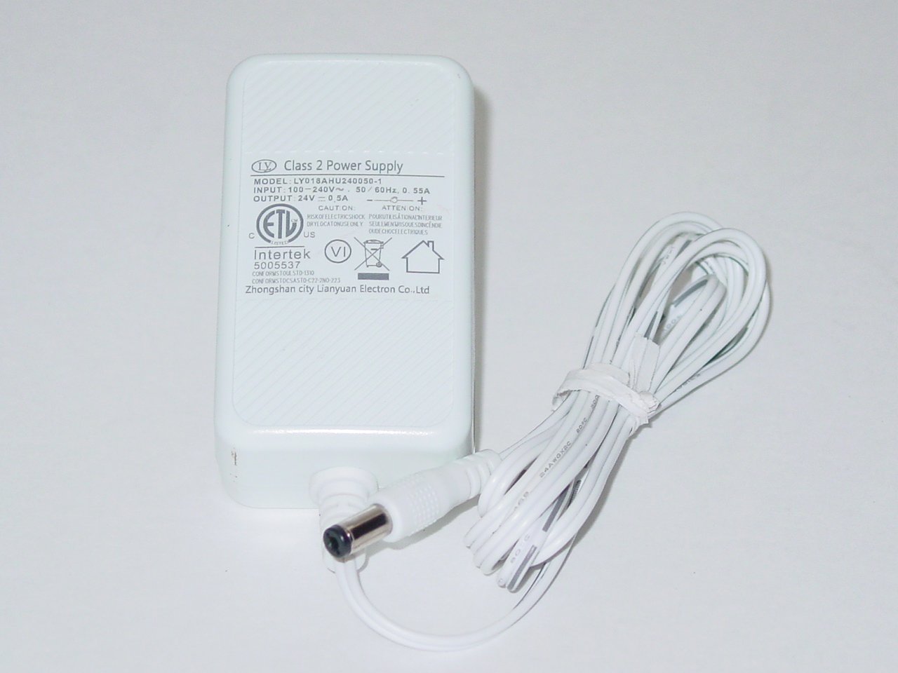Zhongshan City Electron LY018AHU240050-1 AC Power Adapter 24V 0.5A