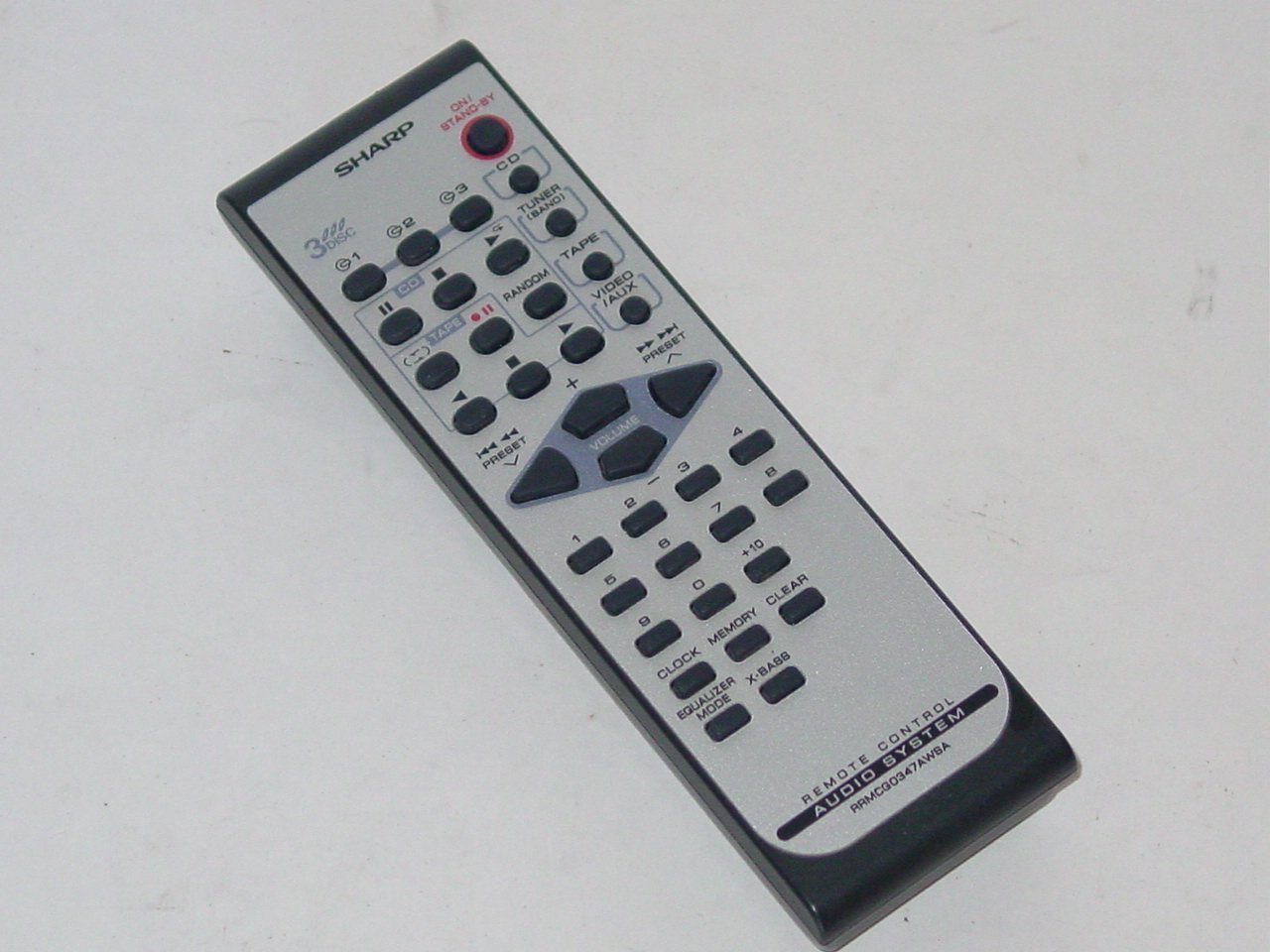 Sharp RRMCG0347AWSA Audio System Remote Control for XLHP700 XLHP500