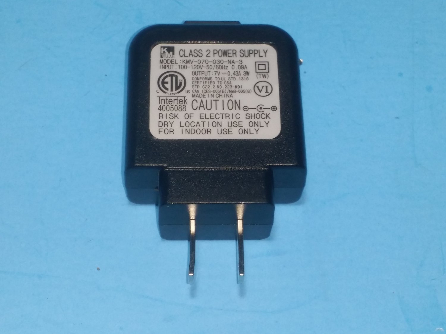 KM KMV070030NA3 (no cord) AC Power Adapter 7V 0.43A