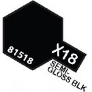 X18 MIN Semi - Gloss Black - 10ml jar of Tamiya Color Mini Acrylic Paint