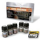 CiviL Engines Vehicles Weathering Set By AMMO of MIG A.MIG-7146