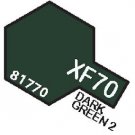 XF70  MIN Dark Green 2 - 10ml jar of Tamiya Color Mini Acrylic Paint