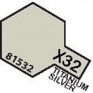 X32 MIN Titanium Silver - 10ml jar of Tamiya Color Mini Acrylic Paint