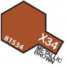 X34 MIN Metallic Brown - 10ml jar of Tamiya Color Mini Acrylic Paint