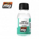 Sand and gravel glue by AMMO MIG for use on vehicles and dioramas.