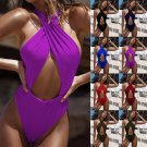 Exotic Monokini Cut Out Bikini Bathing Suit One Piece New women Halter Swimwear