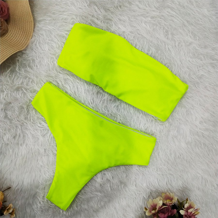 Hot Summer Women Swimming Costumes Sexy Female Strapless Bandeau Bikinis