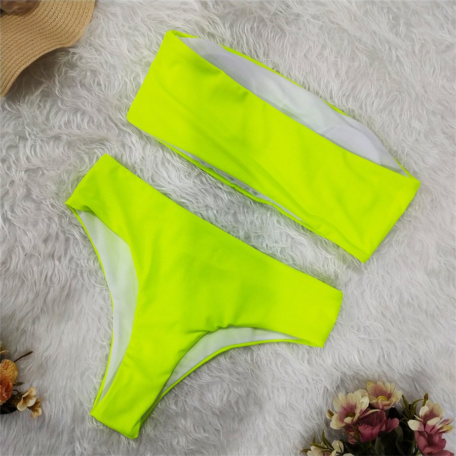 Hot Summer Women Swimming Costumes Sexy Female Strapless Bandeau Bikinis