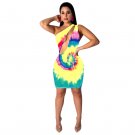 Sexy Party Mini Dresses African Print Summer Beach Vacation Outfits Super Size 2XL Hollow Out Dress