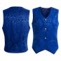 Male Medieval Costume Vintage Jacquard Waistcoat Retro Halloween Cosplay Vampire Earl Costume