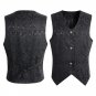 Male Medieval Costume Vintage Jacquard Waistcoat Retro Halloween Cosplay Vampire Earl Costume