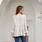 Black Slim Lady Casual Ruffle T-Shirt Panelled Fashion Female Fall Streetwear