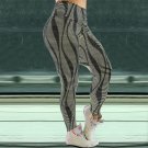 Stripe Printing Jogging Clothing Gym Running Leggings High Waist Exercise Capris
