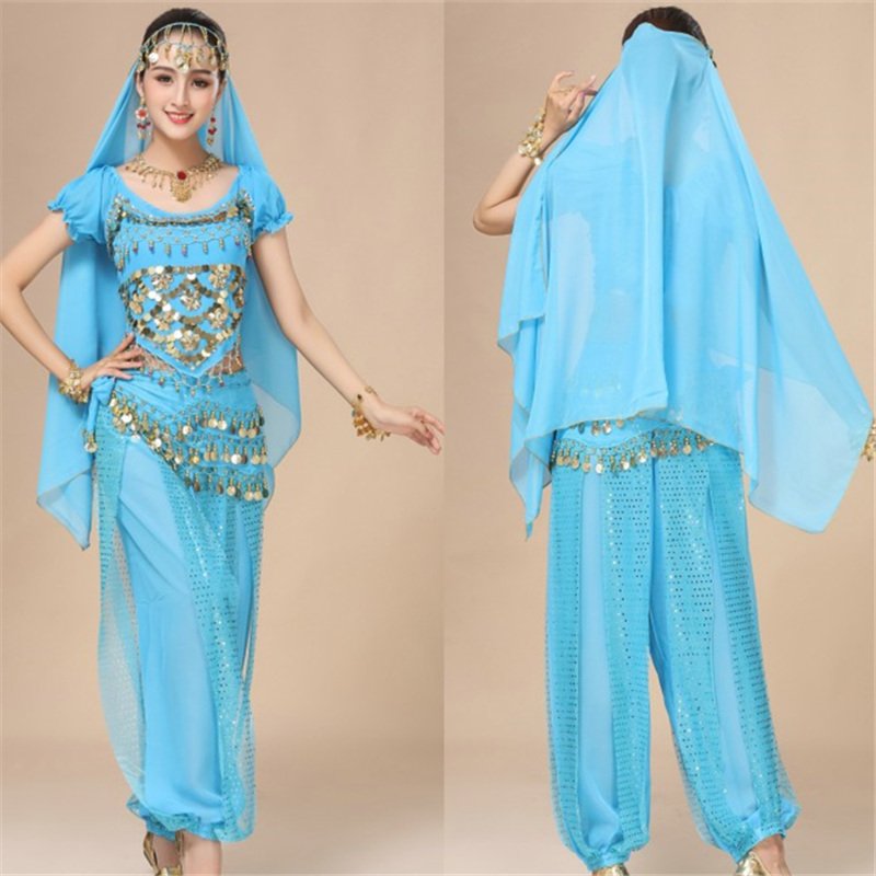 Light Blue Women Raqs Sharqi Costume Middle Eastern Arab Girl Burka ...