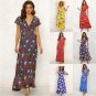 Plus Size XXL Female Boho Dress Short Sleeve Floral Printed Casual Dresses