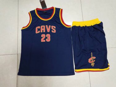 Dark Blue James Cavaliers Sport Outfits Cleveland Basketball Uniform Adult Basketball Tops