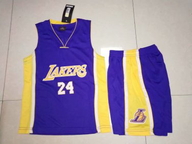 Children Kobe Bryant LA Lakers Home Tops Teenage #24 Los Angeles Lakers Away Basketball Uniform