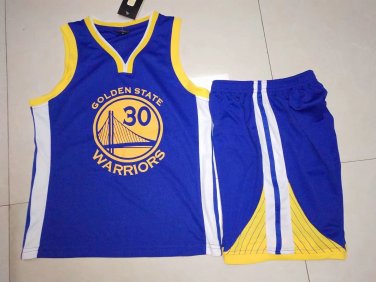Kid Golden State Warriors Basketball Tops Children Stephen Curry Away Basketball Outfits