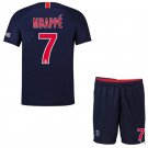 Kids Paris Saint-Germain F.C Home Soccer Tops PSG Mbappe Neymar JR Football Uniforms for Children
