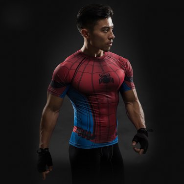 Digital Print Running Wear Men Fitness T-shirt Activewear Athletic Outdoor Gym Apparel