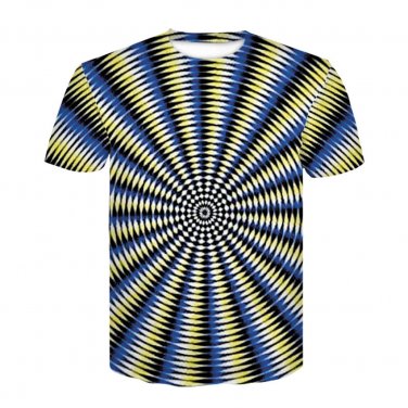 Illusion Print T-Shirts Short Sleeve Misconception Tees Super Size Summer Delusion Tops