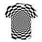Novelty Striped Print Casual Blouses For Men Short Sleeve T-shirt Delusion Printed Tops