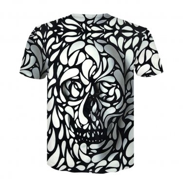 Plus Size 2XL Female Casual Blouses Fashion Short Sleeve Delusion Printed Tops Illusion T-shirts