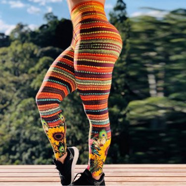 Women Animal Printing Exercise Pants Digital Print Body Mechanics Clothing High Waist Gym Leggings
