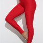 Women Bubble Butt Yoga Pants Solid Color Fashion Honeycomb Activewear High Waist Exercise Wear