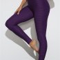 Women Bubble Butt Yoga Pants Solid Color Fashion Honeycomb Activewear High Waist Exercise Wear