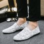 Men Striped Canvas Loafers Denim Slip-on Casual Shoes Fashion Male Autumn Loafers