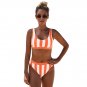 Fashion Striped Print Padded Bathing Suit Sexy Bikini for Women