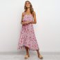 Floral Print Boho Dress Summer Spaghetti Strap Maxi Dresses For Women