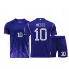 2022 Messi Football Tops Outfits Adult Di Maria Argentina Away Soccer Uniforms Kits