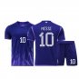 Children De Paul Argentina Away Soccer Kits Uniform 2022 Messi Football Outfits Tops