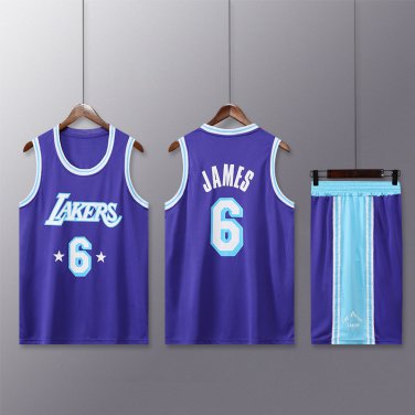 Los Angeles City Edition Kits James No.6 Basketball Tops Lakers Outfits Basketball Uniform